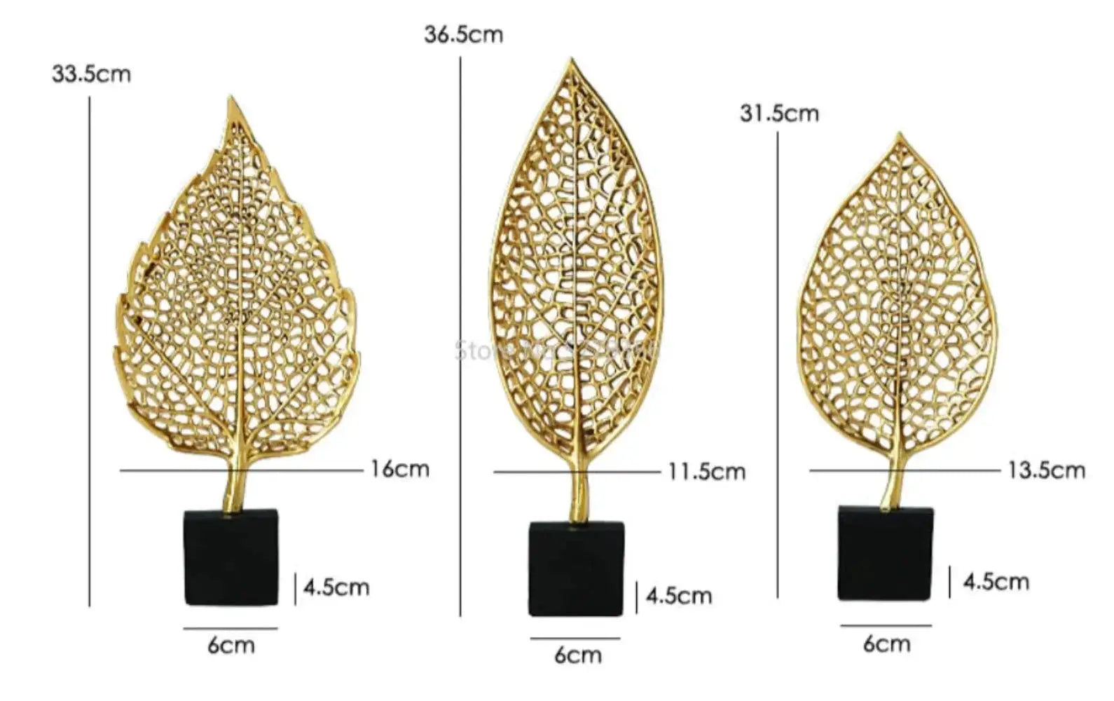 Golden Leaf Tabletop Sculpture by House Of Avana