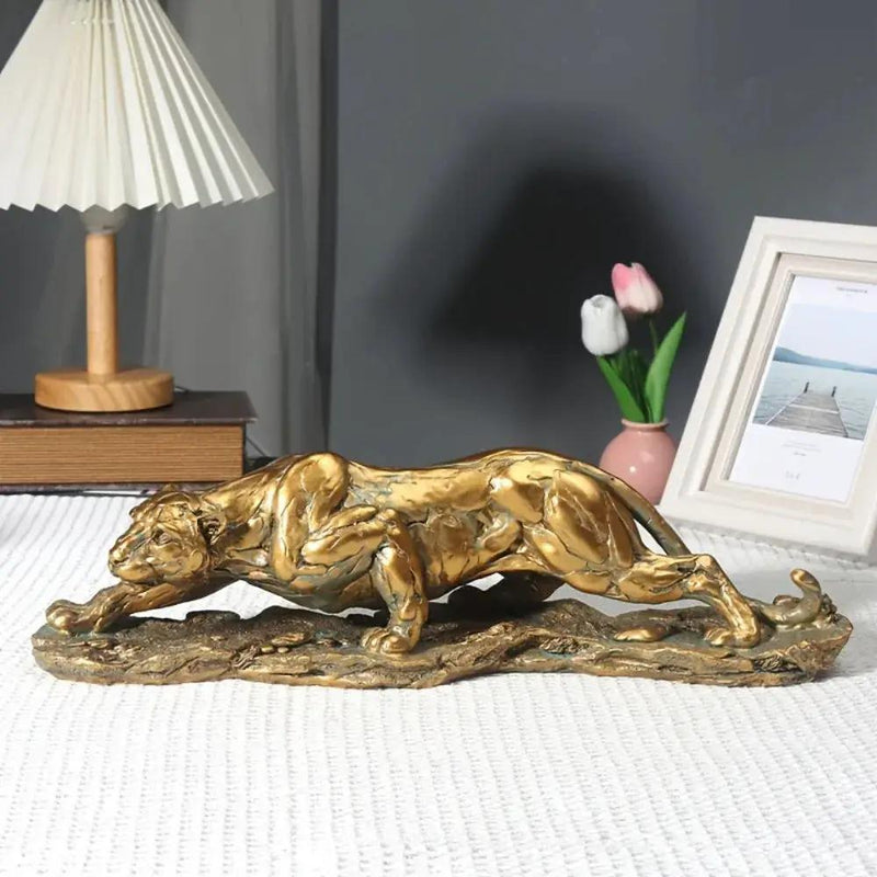 Golden Leopard Statue by House Of Avana