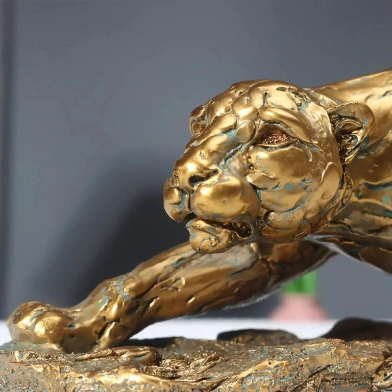Golden Leopard Statue by House Of Avana