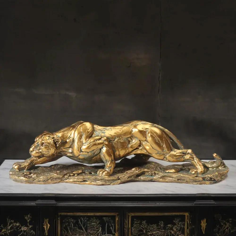 Golden Leopard Statue by House Of Avana