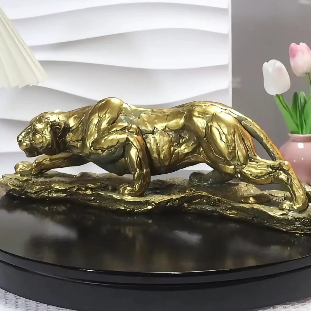 Golden Leopard Statue by House Of Avana