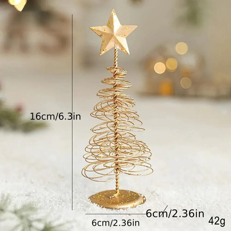 Golden Metal 3-Piece Scandinavian Christmas Decor Set by House Of Avana