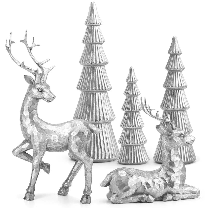 Golden Reindeer Figurine Rustic Christmas Decoration by House Of Avana