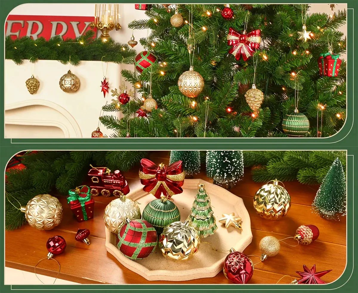 Golden Shatterproof Christmas Decorations by House Of Avana
