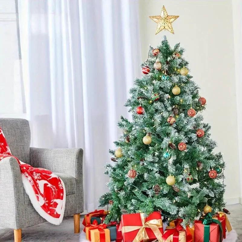 Golden Star Christmas Tree with White LEDs by House Of Avana