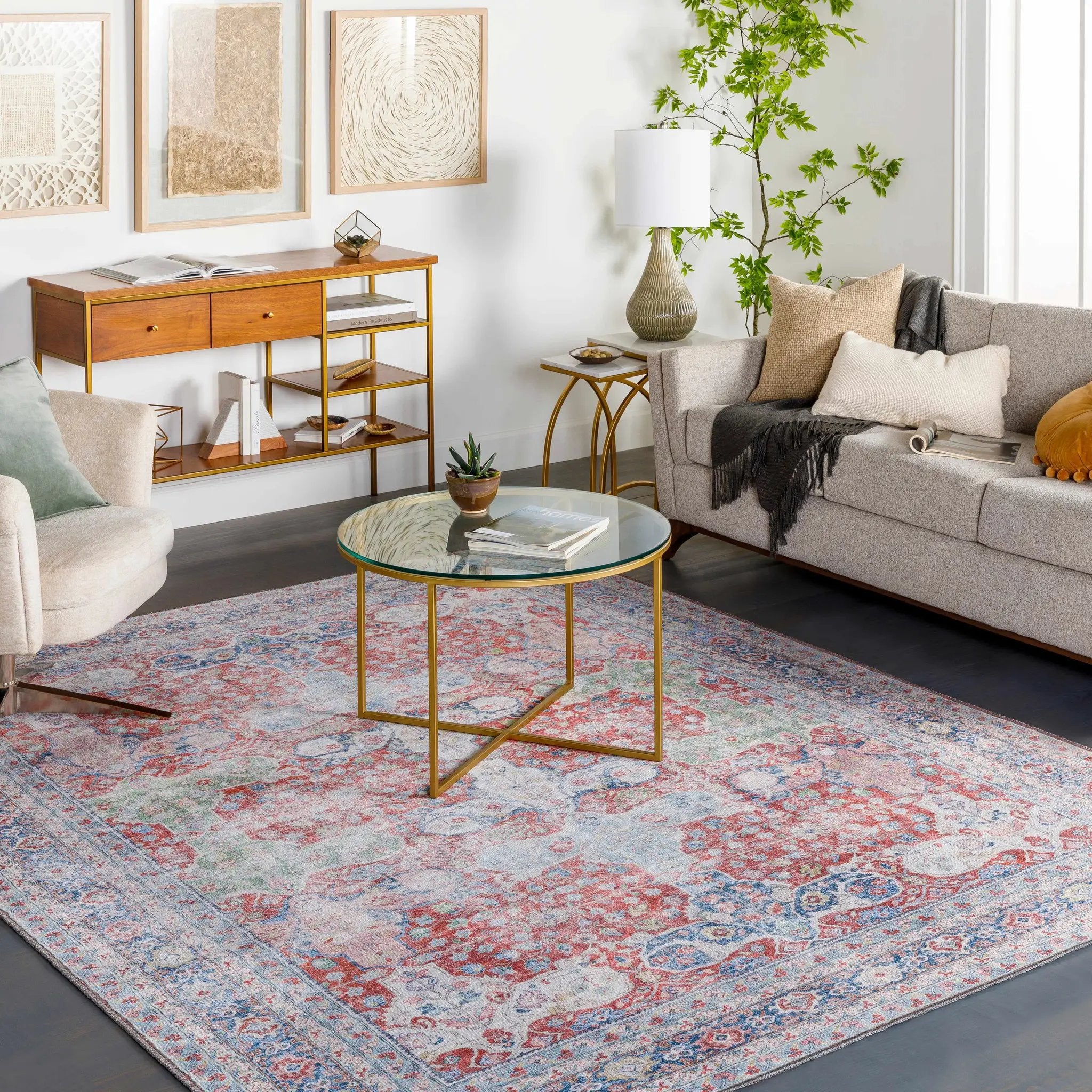 Rust Goma Vintage Area Rug - Clearance by Boutique Rugs