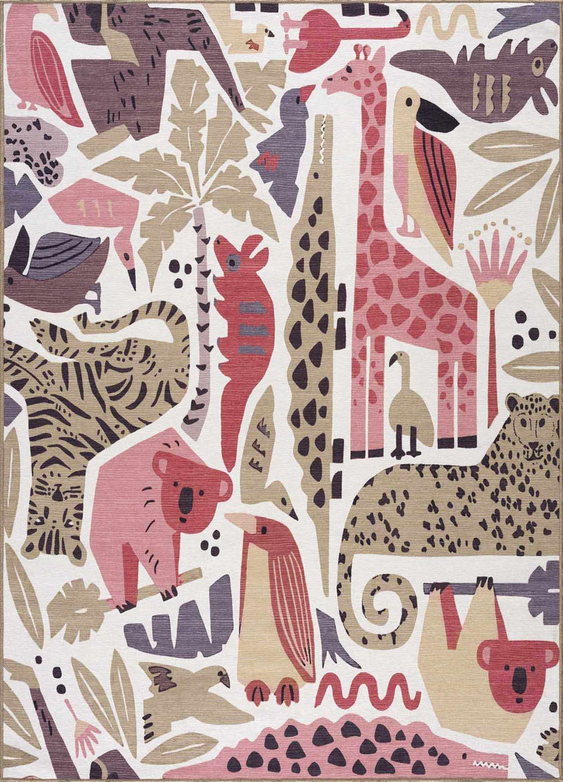 Natal Animal Print Washable Kids Rug - Clearance by Boutique Rugs