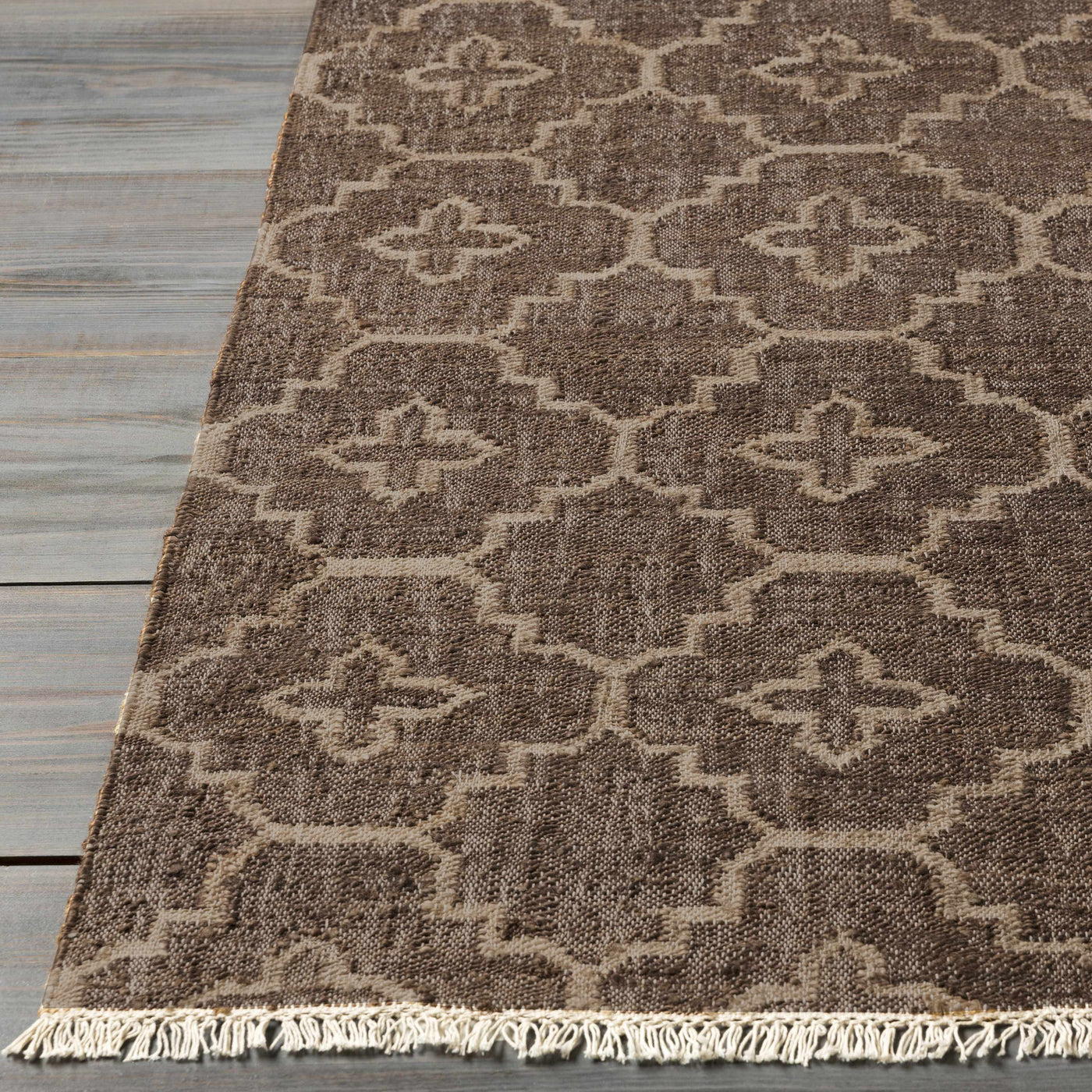 Gotebo Handcrafted Fringed Jute Carpet - Clearance by Boutique Rugs