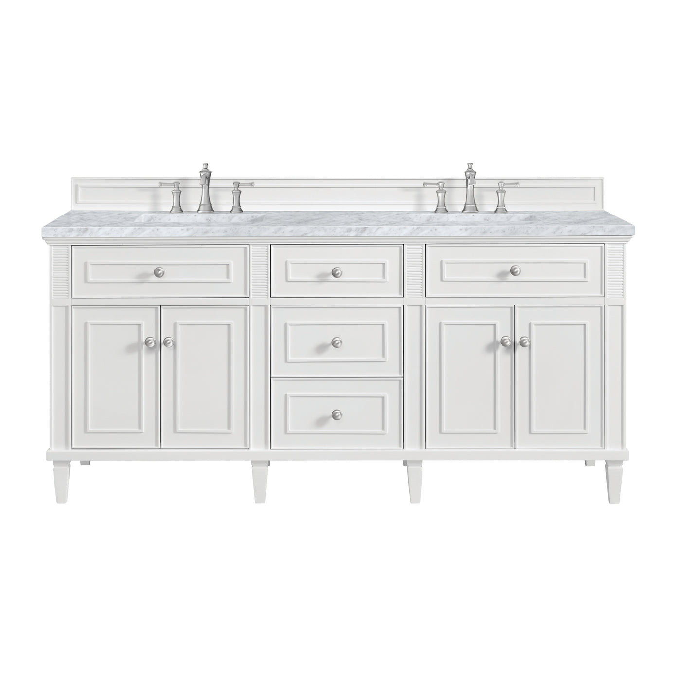 James Martin Lorelai 72" Double Bathroom Vanity, Bright White by James Martin