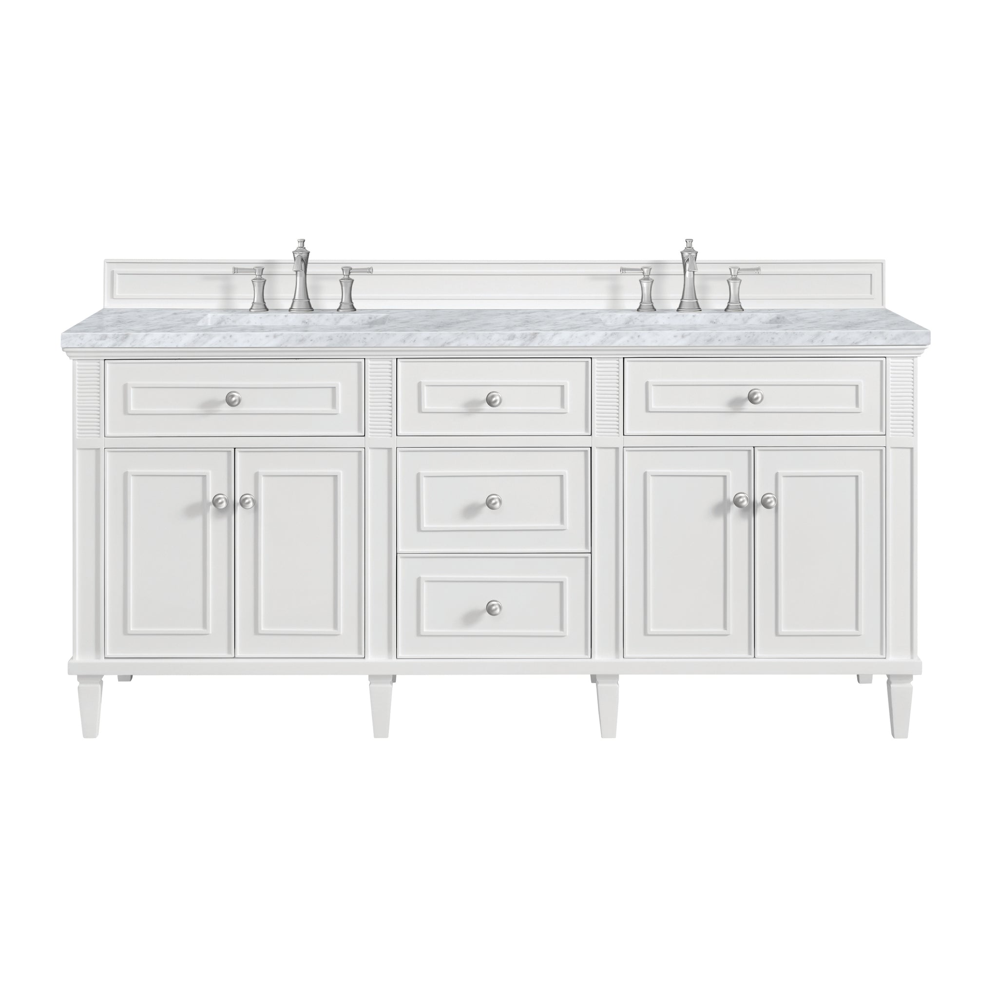James Martin Lorelai 72" Double Bathroom Vanity, Bright White by James Martin