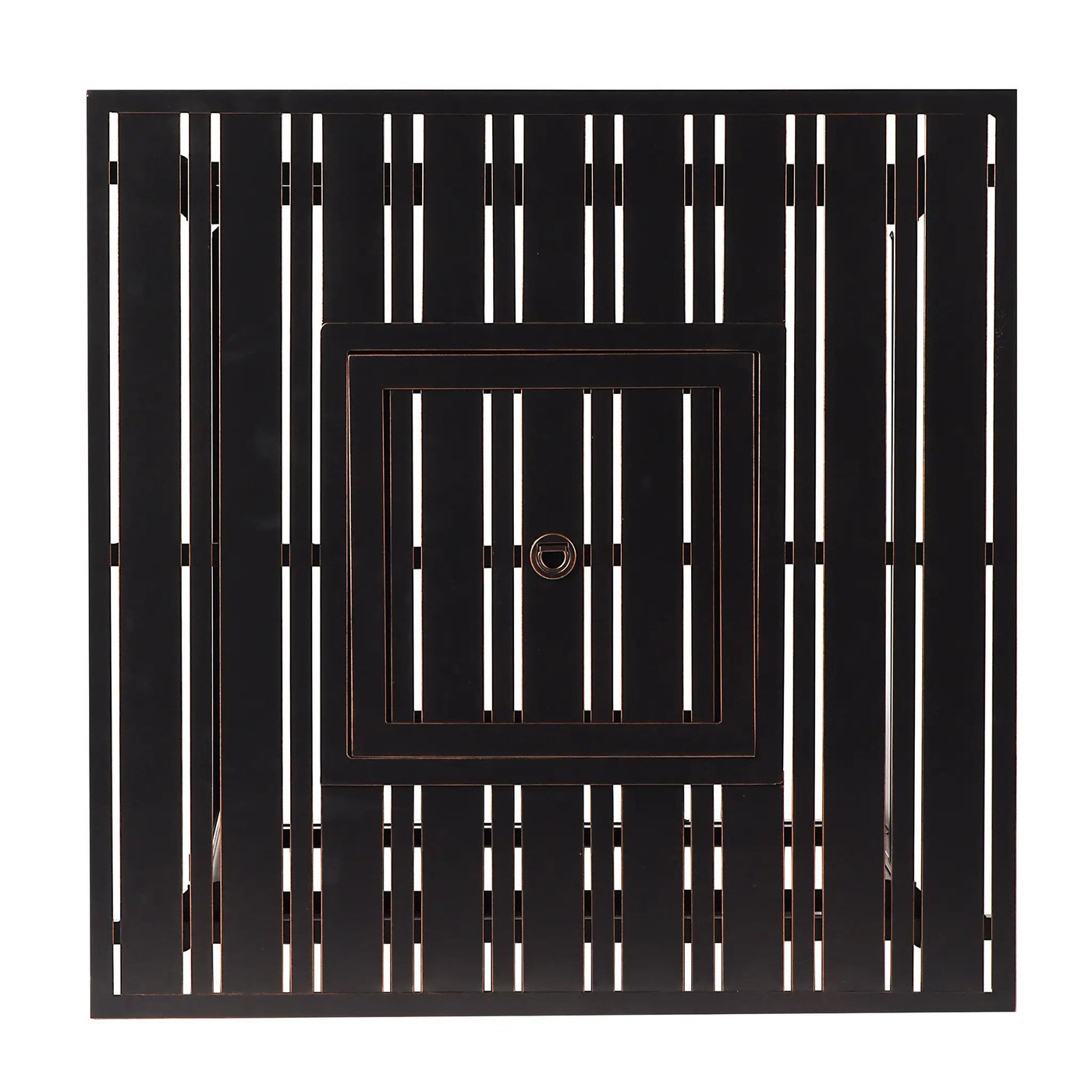 Black Aluminum Fire Table Bistro Set with Two Club Chairs by Sharicks