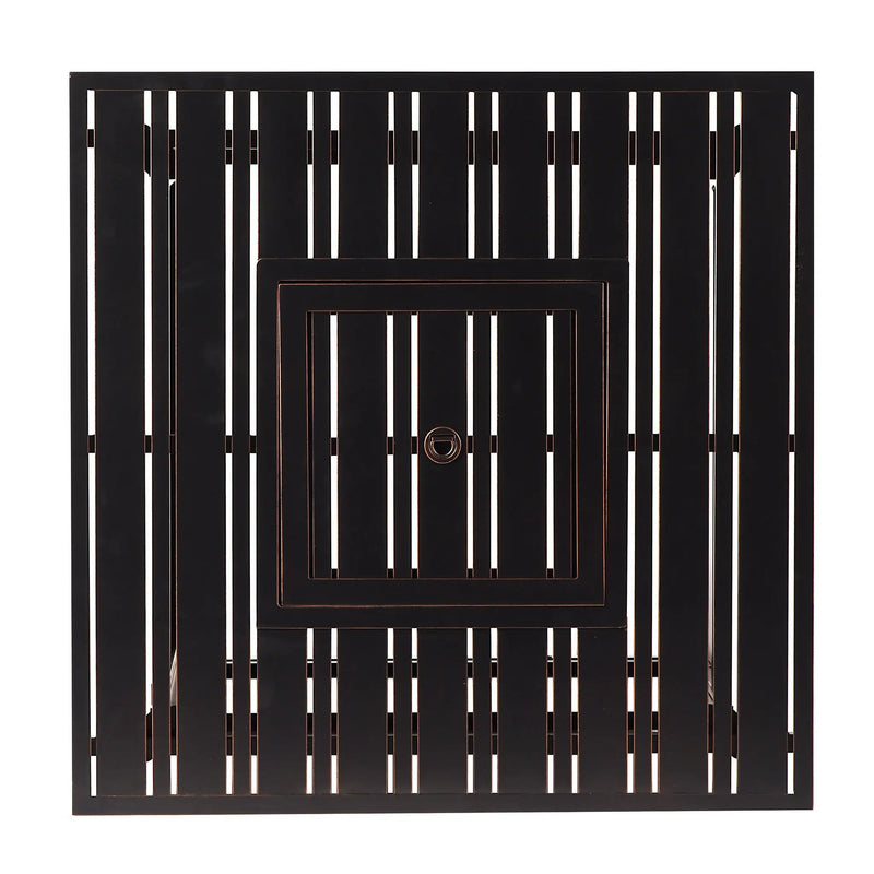 Black Aluminum Fire Table Bistro Set with Two Club Chairs by Sharicks