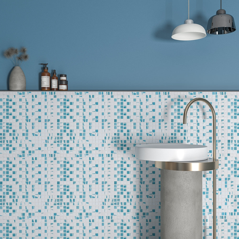 Grad Glossy Ciel Colore Look Ceramic Mosaics 11 1/2x11 1/2 Ceramic Glossy 12x12 Mosaics — 3