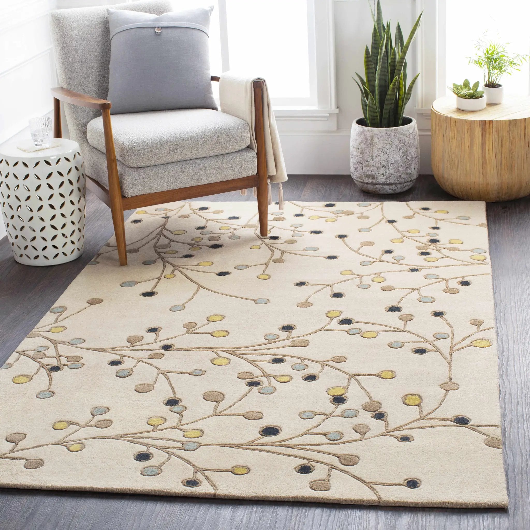 Beige Elsu Wool Rug by Boutique Rugs
