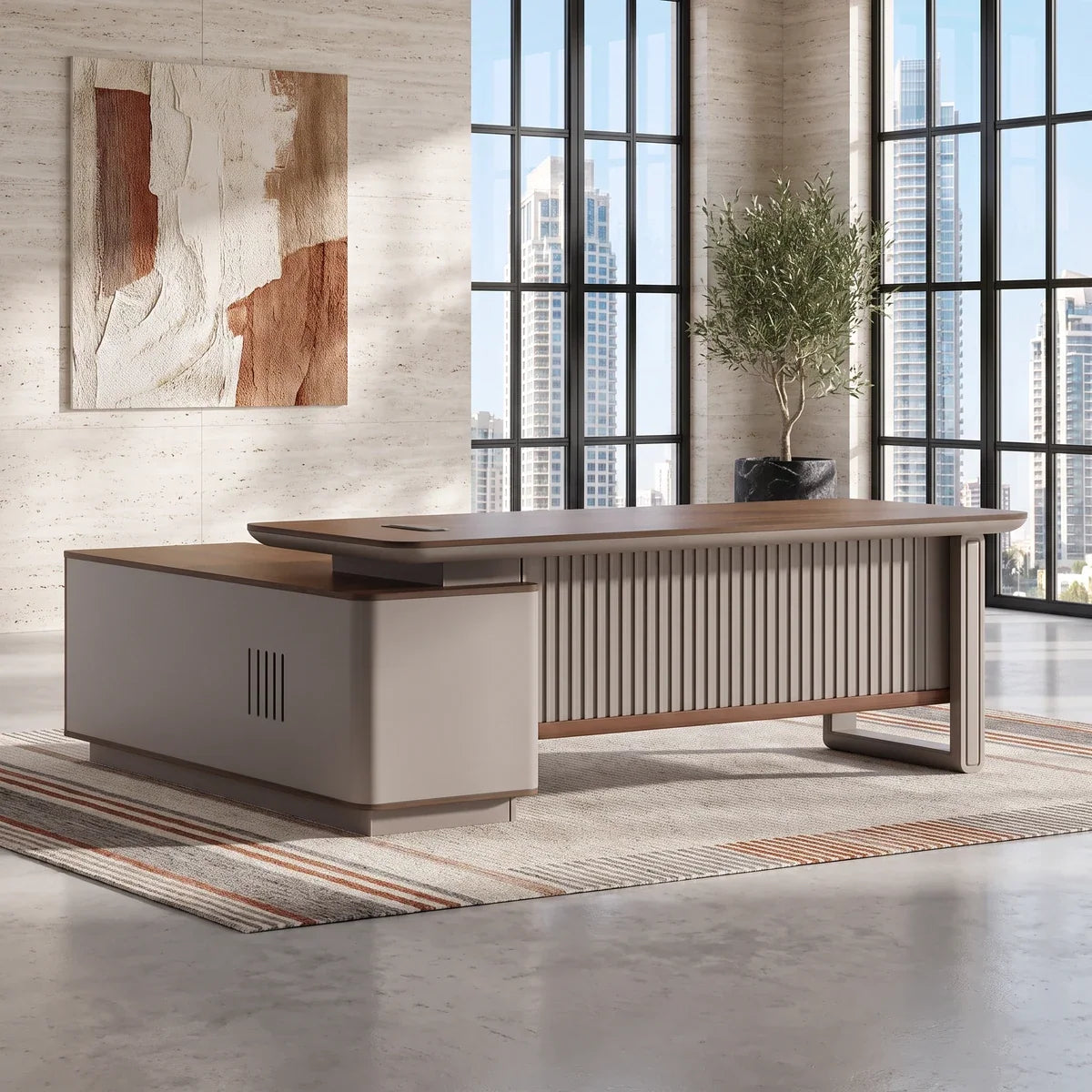 Granby · Modern Executive L-Shaped Desk, installed in a room