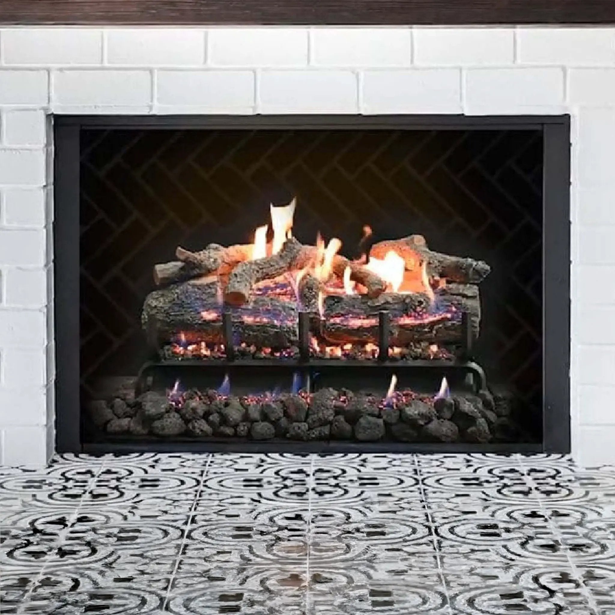 Grand Canyon Lava Front View Variable Electronic Ignition Natural Gas Vented Burner (SAK92647) by SAKSBY WHOLESALE