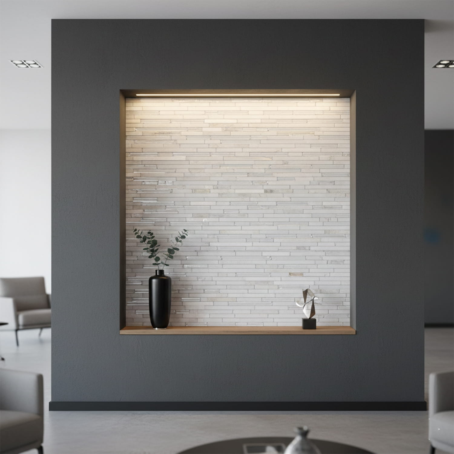 Granita Gloss Liner Blend Glass Mosaics 12x12 Glass Gloss 12x12 Mosaics — 2