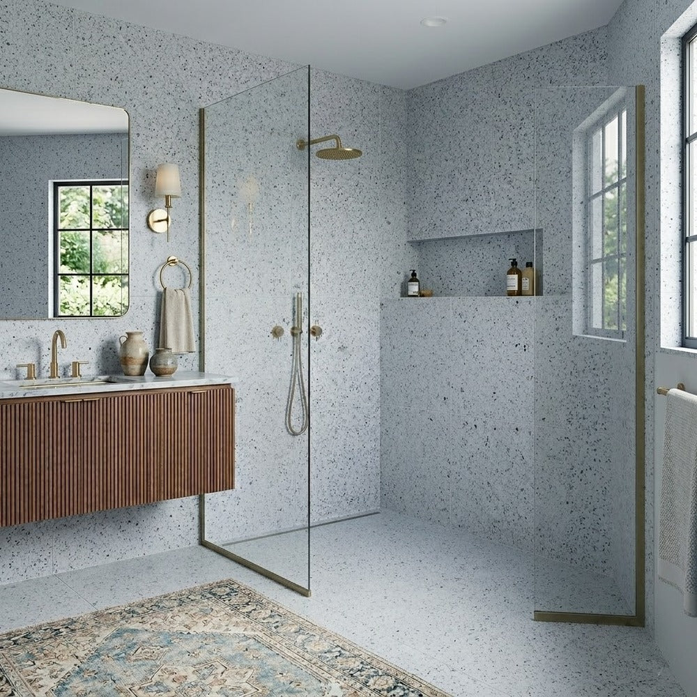 Graphite Matte Terrazzo Tiles 8x8 Terrazzo Matte 8x8 Tiles — 2