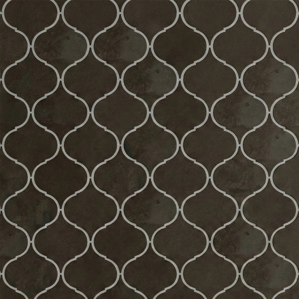 Gray Fousanna Honed Winter Leaf Limestone Waterjet Mosaics 4 7/8x6 13/16