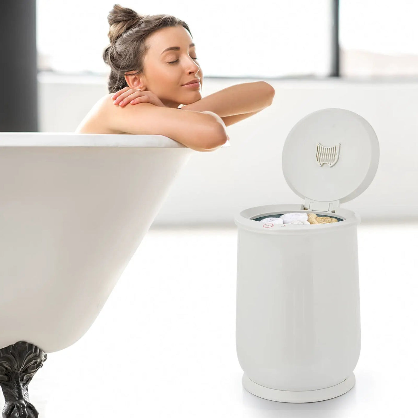 20L Bathroom Towel Warmer with Auto Shut-White by DirectDeals