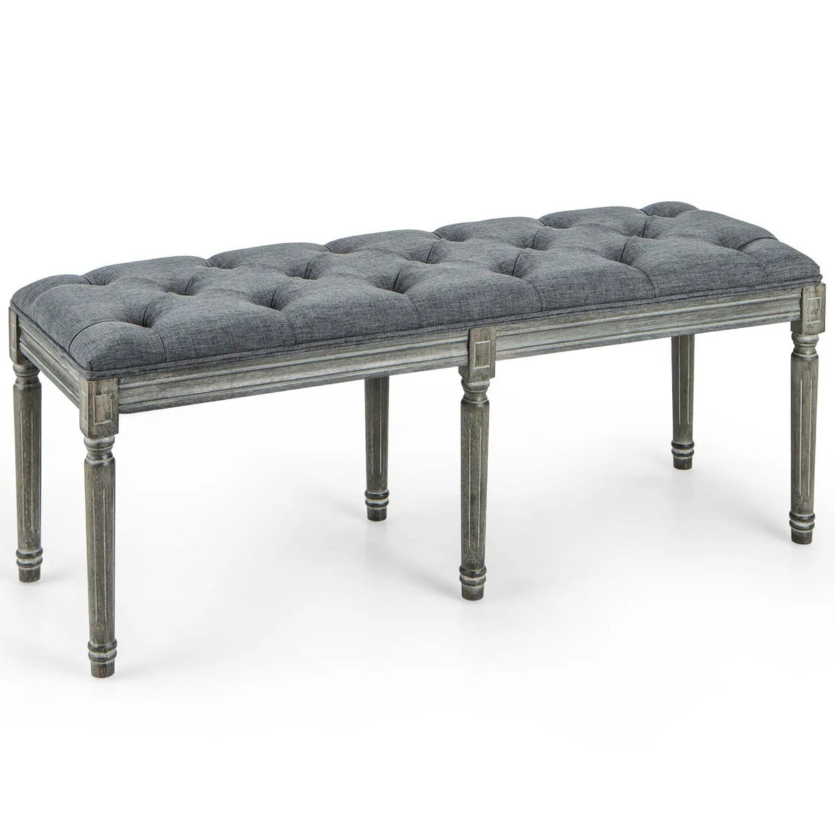 French Vintage Entryway Bench 47 Inch Upholstered Dining Bench by DirectDeals