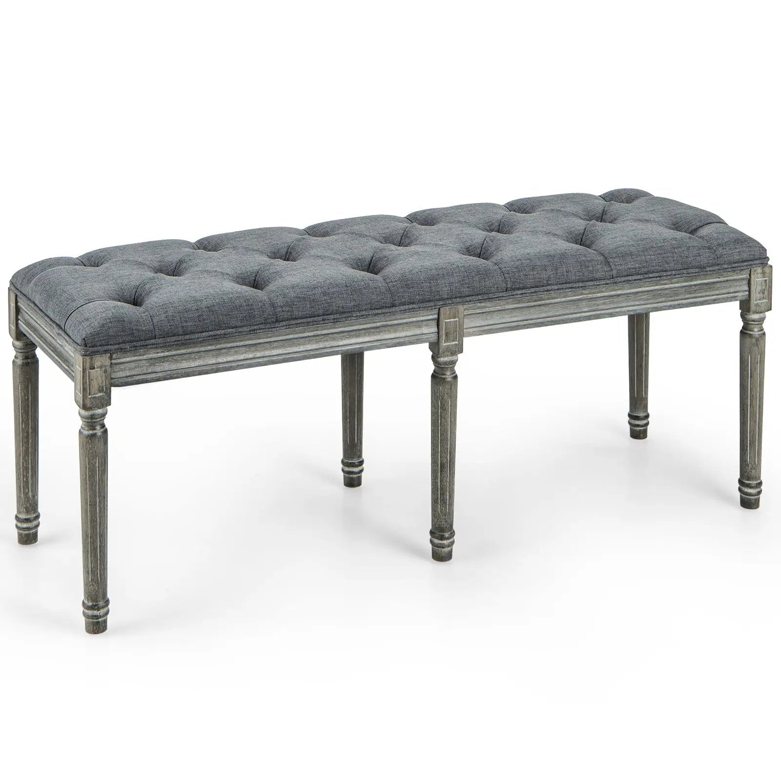 French Vintage Entryway Bench 47 Inch Upholstered Dining Bench by DirectDeals