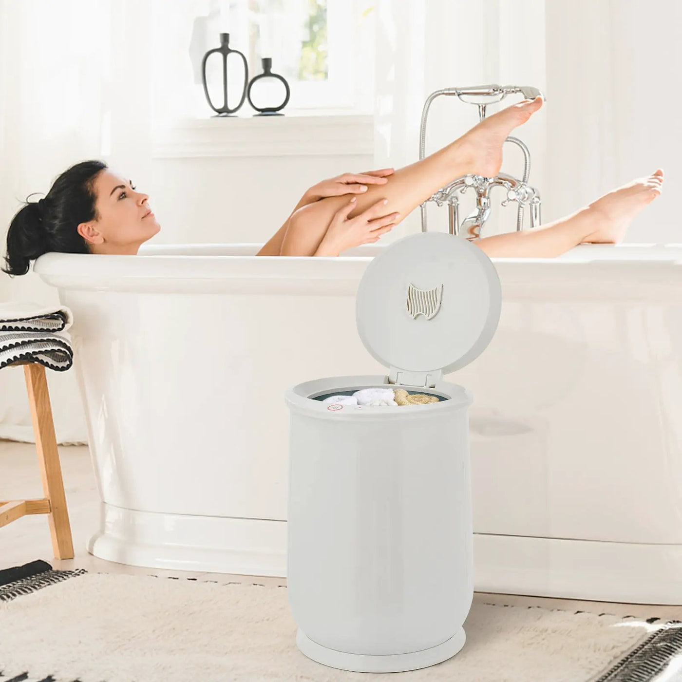 20L Bathroom Towel Warmer with Auto Shut-White by DirectDeals