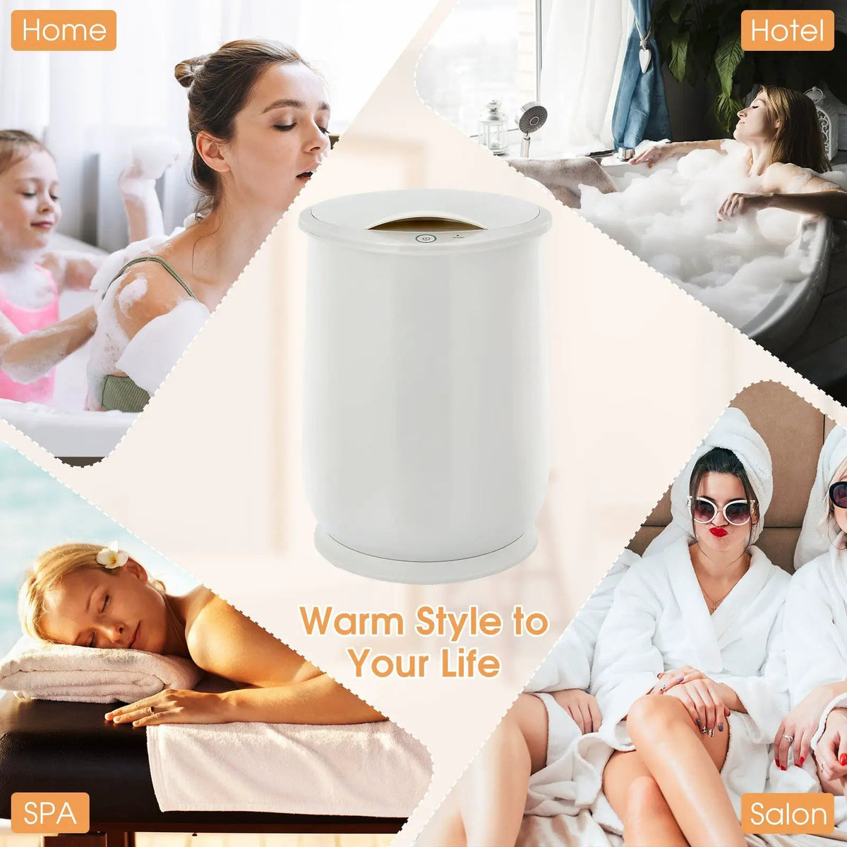 20L Bathroom Towel Warmer with Auto Shut-White by DirectDeals
