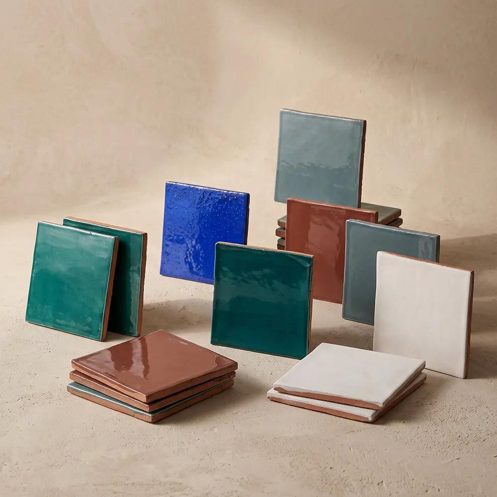 Green Glossy Zellige Tiles 4x4 room scene