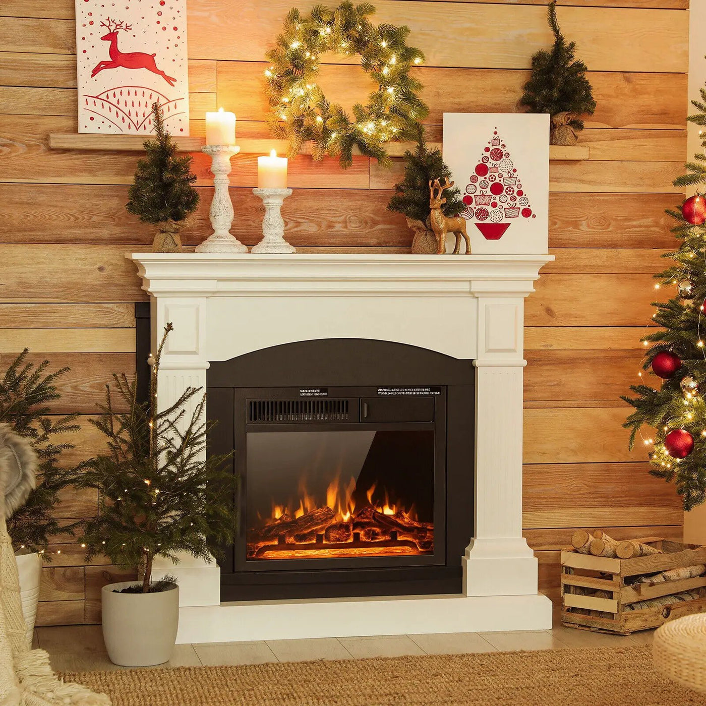 18/22.5 Inch Electric Fireplace Insert with 7 by DirectDeals