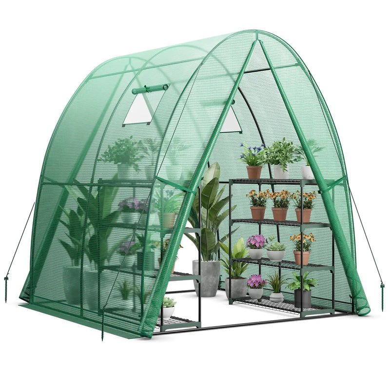6 x 6 x 6.6 FT Outdoor Wall-in Tunnel Greenhouse by DirectDeals