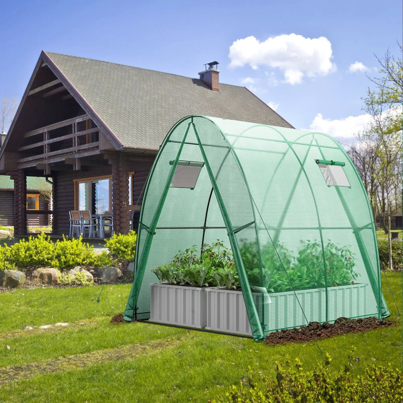 6 x 6 x 6.6 FT Outdoor Wall-in Tunnel Greenhouse by DirectDeals