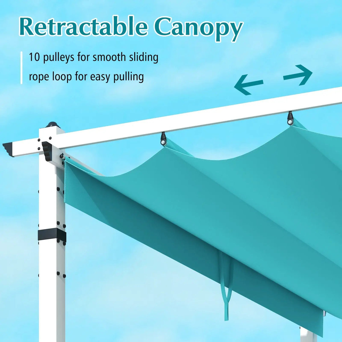 Outdoor Pergola with Retractable Canopy and Aluminum Frame by DirectDeals