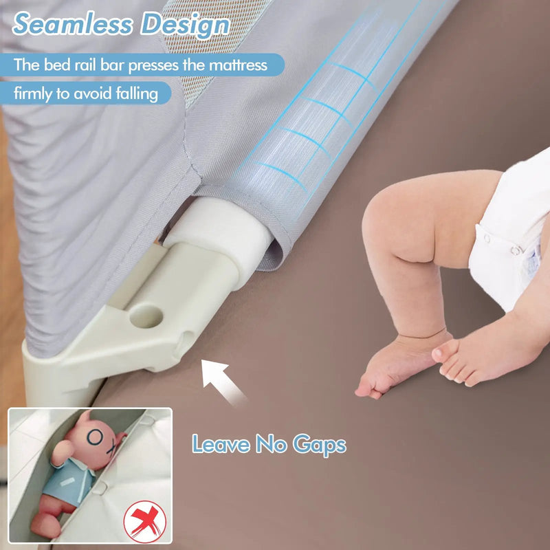 Vertical Lifting Baby Bed Rail with Double Safety Lock by DirectDeals