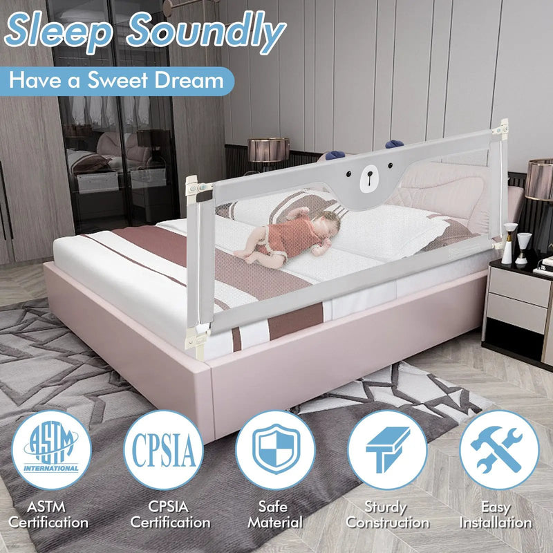 Vertical Lifting Baby Bed Rail with Double Safety Lock by DirectDeals