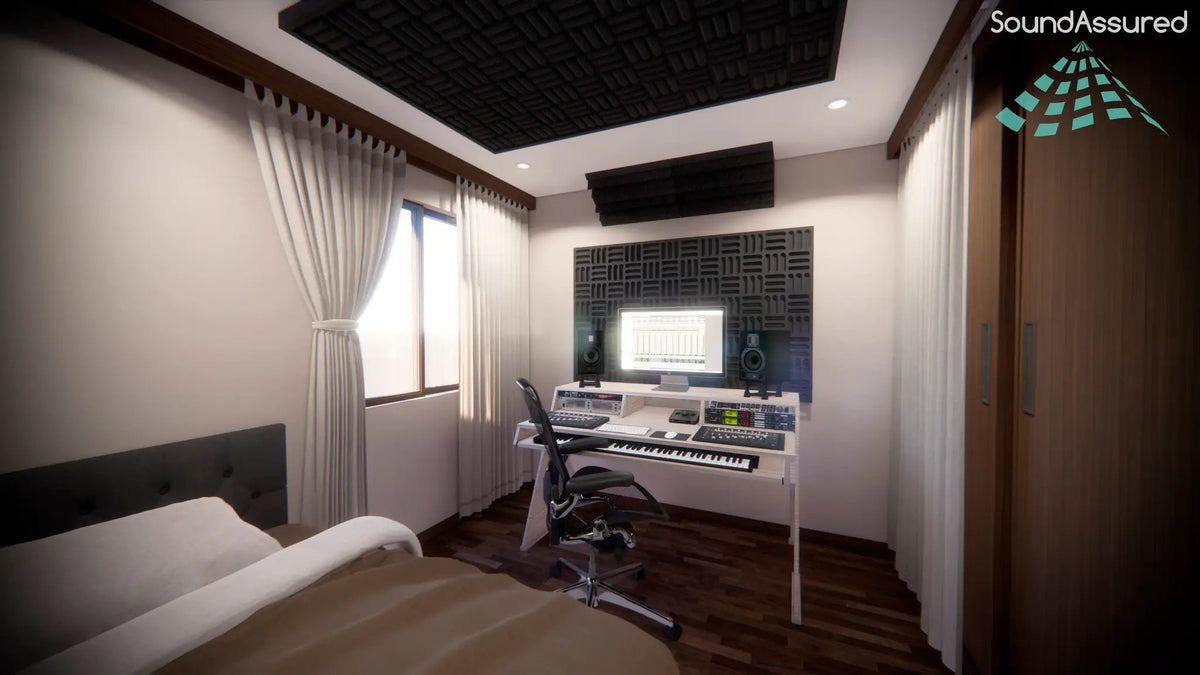 Grid Style Acoustic Foam Panels - Acoustic Foam Room Kits by SoundAssured