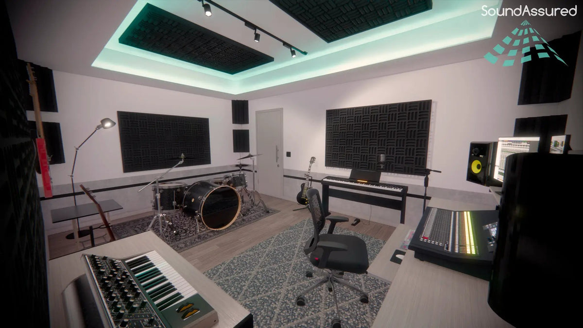 Grid Style Acoustic Foam Panels - Acoustic Foam Room Kits by SoundAssured