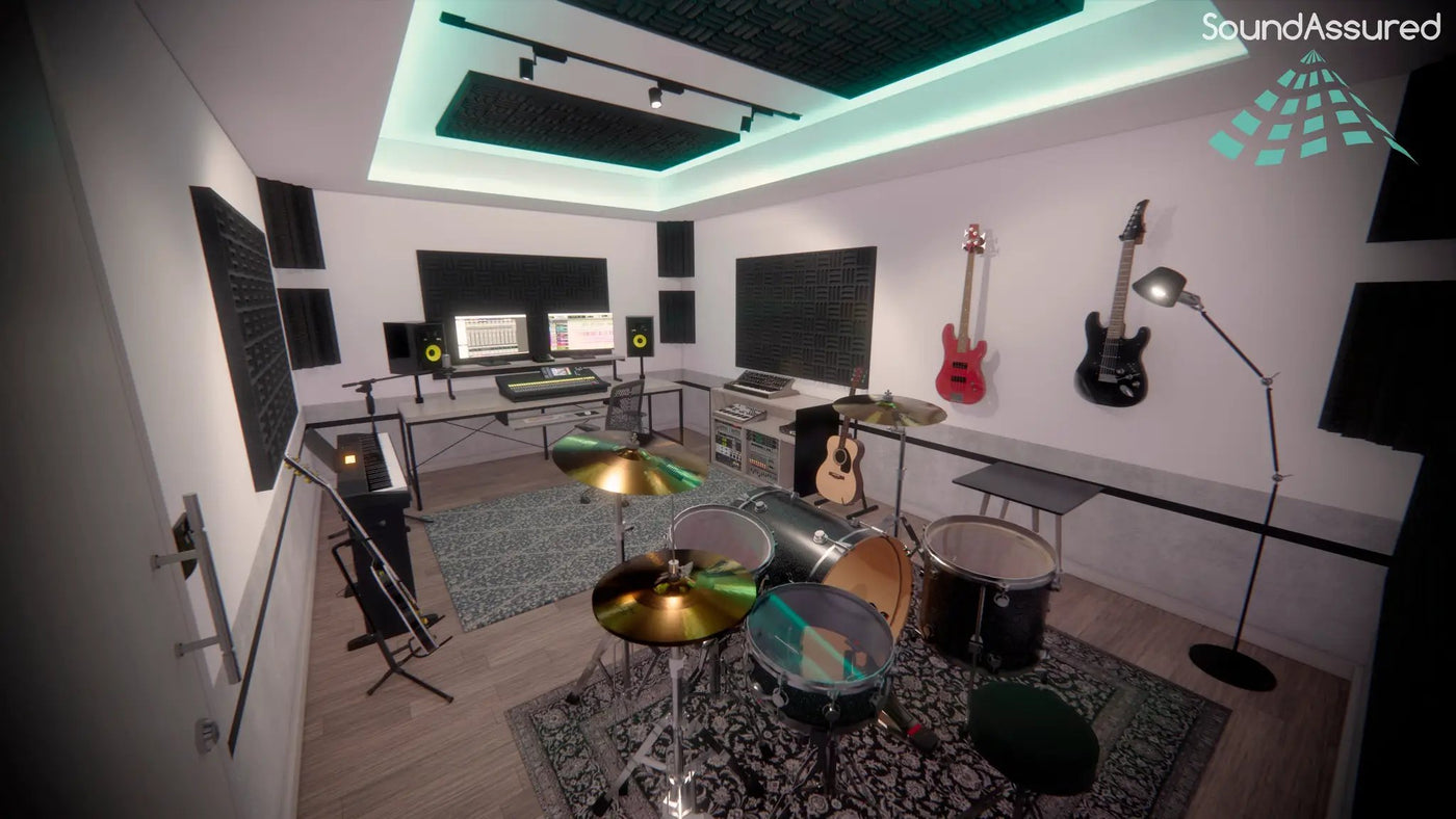 Grid Style Acoustic Foam Panels - Acoustic Foam Room Kits by SoundAssured