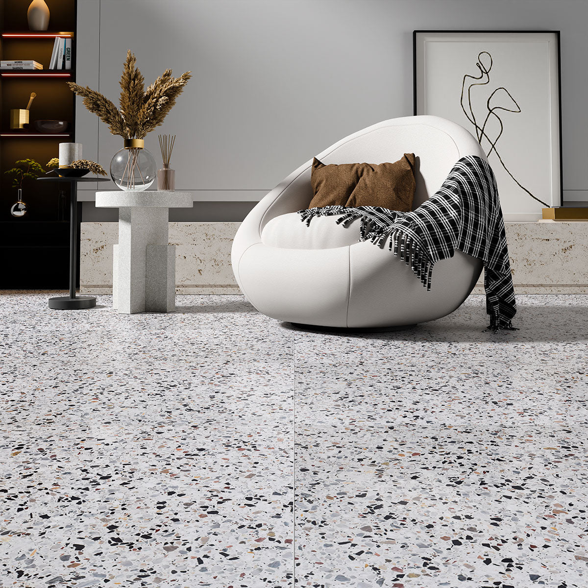Grigio Venato Honed Terrazzo Tiles 24x24 Terrazzo Honed 24x24 Tiles — 2