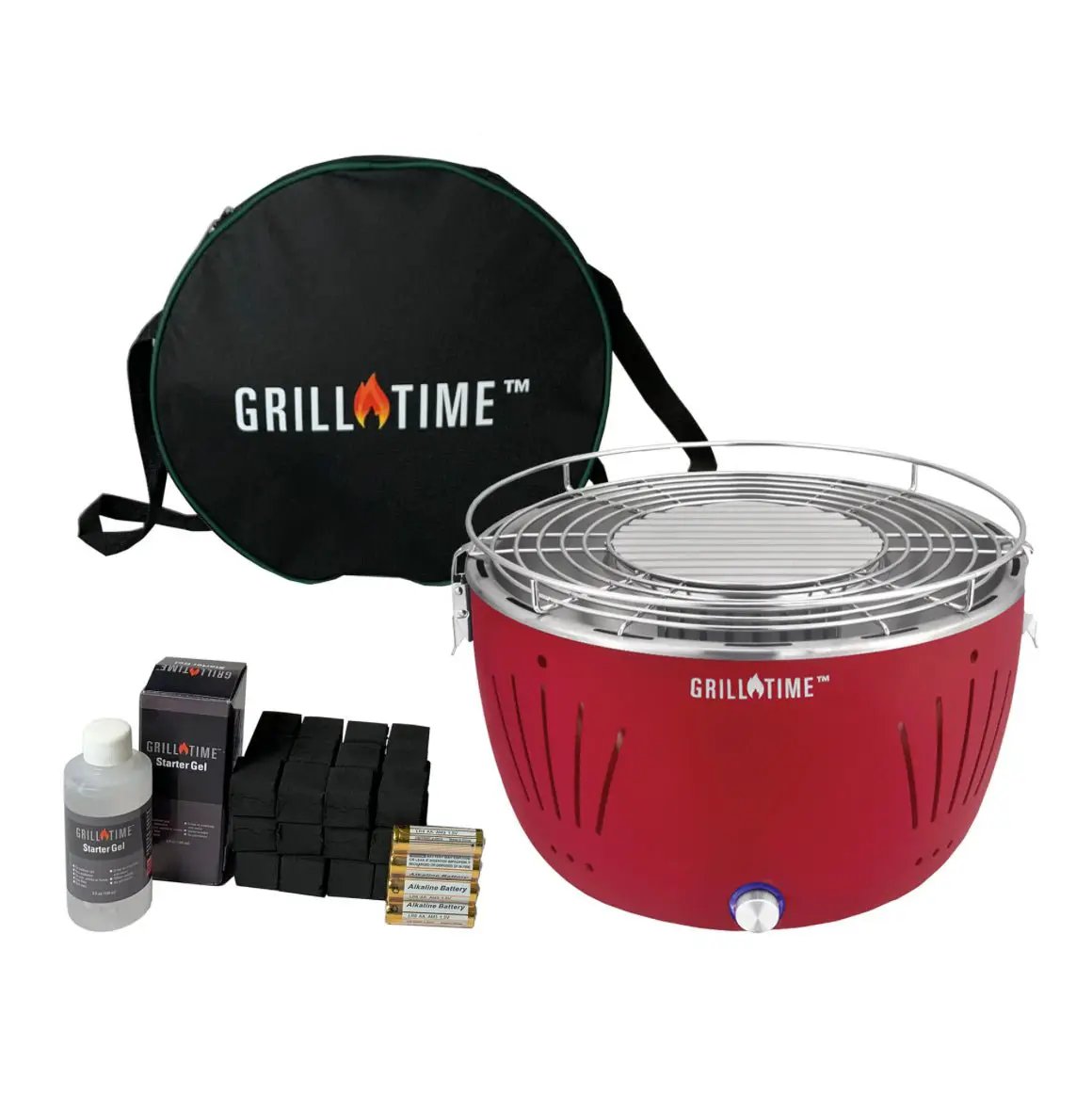 Grill Time Tailgater GTX Portable Charcoal Grill with Glass Hood Perfect for Camping Accessories by Outdoor Solar Outlet