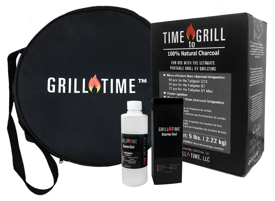 Grill Time Tailgater GTX Portable Charcoal Grill with Glass Hood Perfect for Camping Accessories by Outdoor Solar Outlet