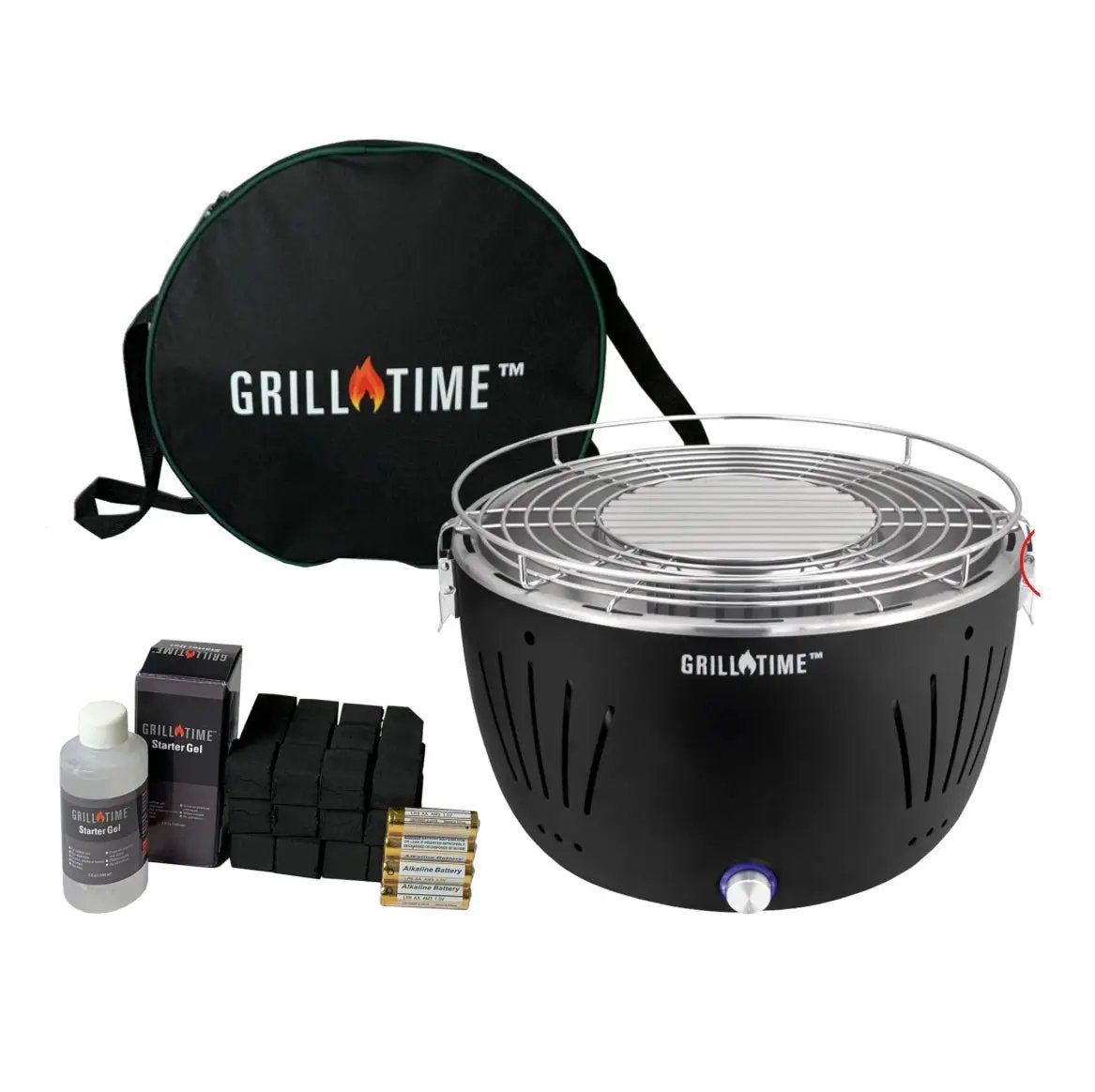 Grill Time Tailgater GTX Portable Charcoal Grill with Glass Hood Perfect for Camping Accessories by Outdoor Solar Outlet