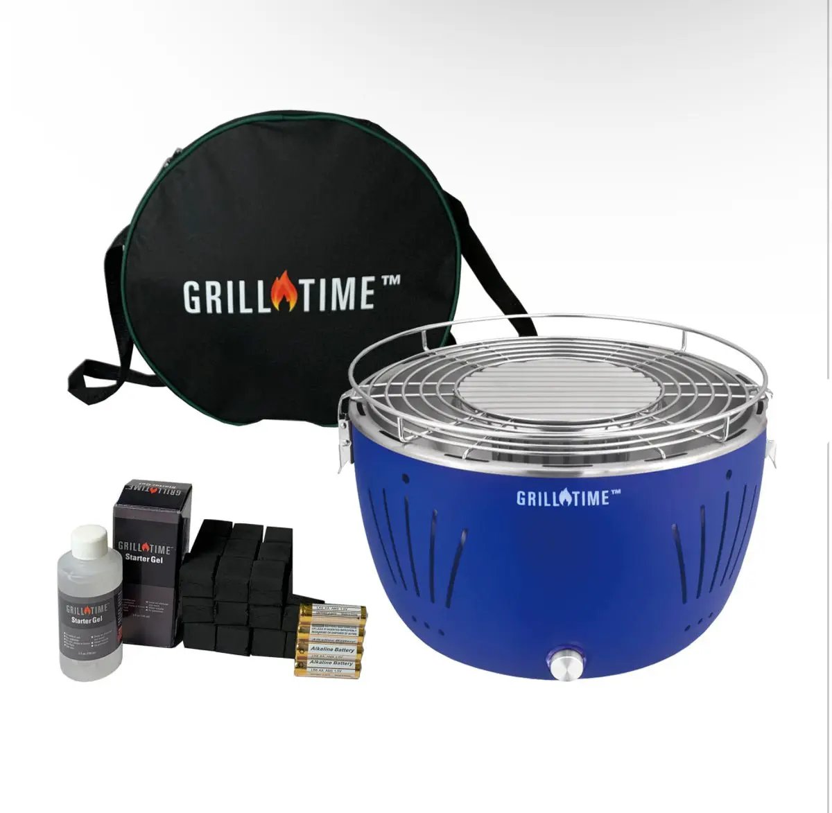 Grill Time Tailgater GTX Portable Charcoal Grill with Glass Hood Perfect for Camping Accessories by Outdoor Solar Outlet