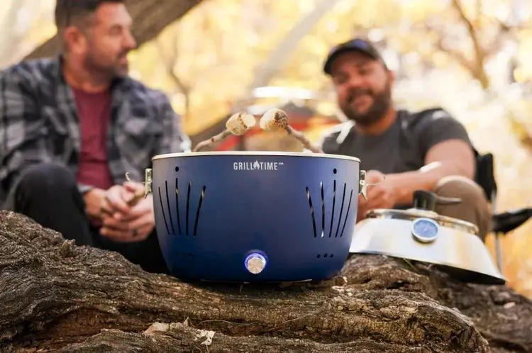 Grill Time Tailgater GTX Portable Charcoal Grill with Glass Hood Perfect for Camping Accessories by Outdoor Solar Outlet