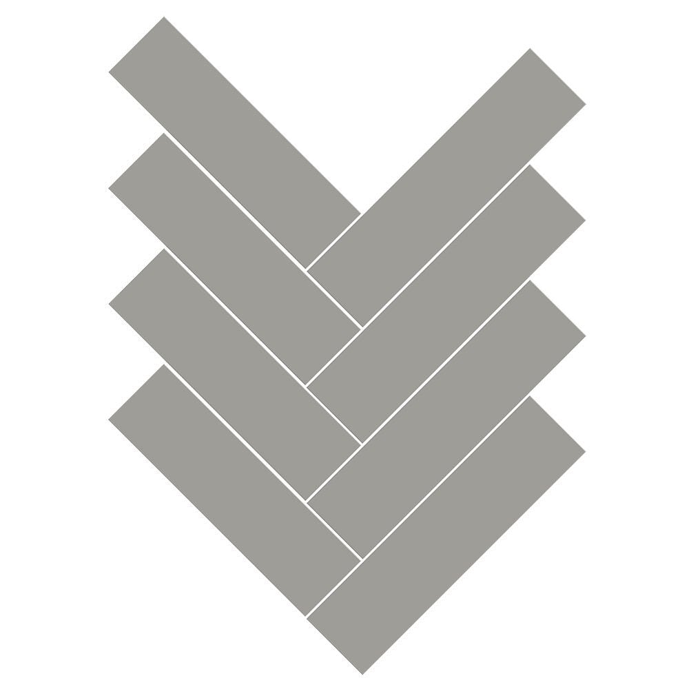 Gris Fonce Matte Herringbone Ceramic Mosaics 10x13 Ceramic Matte 16x16 Mosaics