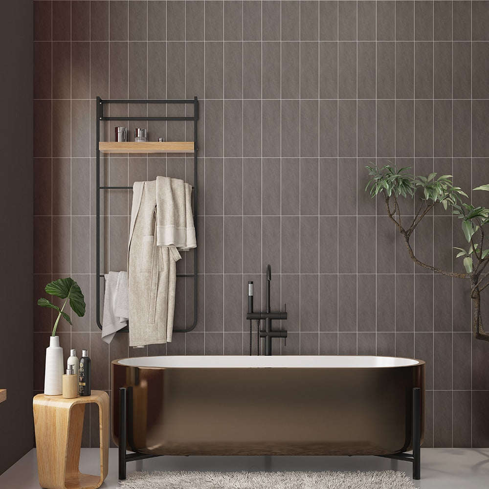 Gris Oscuro Natural Subway Slate Look Porcelain Tiles 4x12 Porcelain Natural 4x12 Tiles — 3