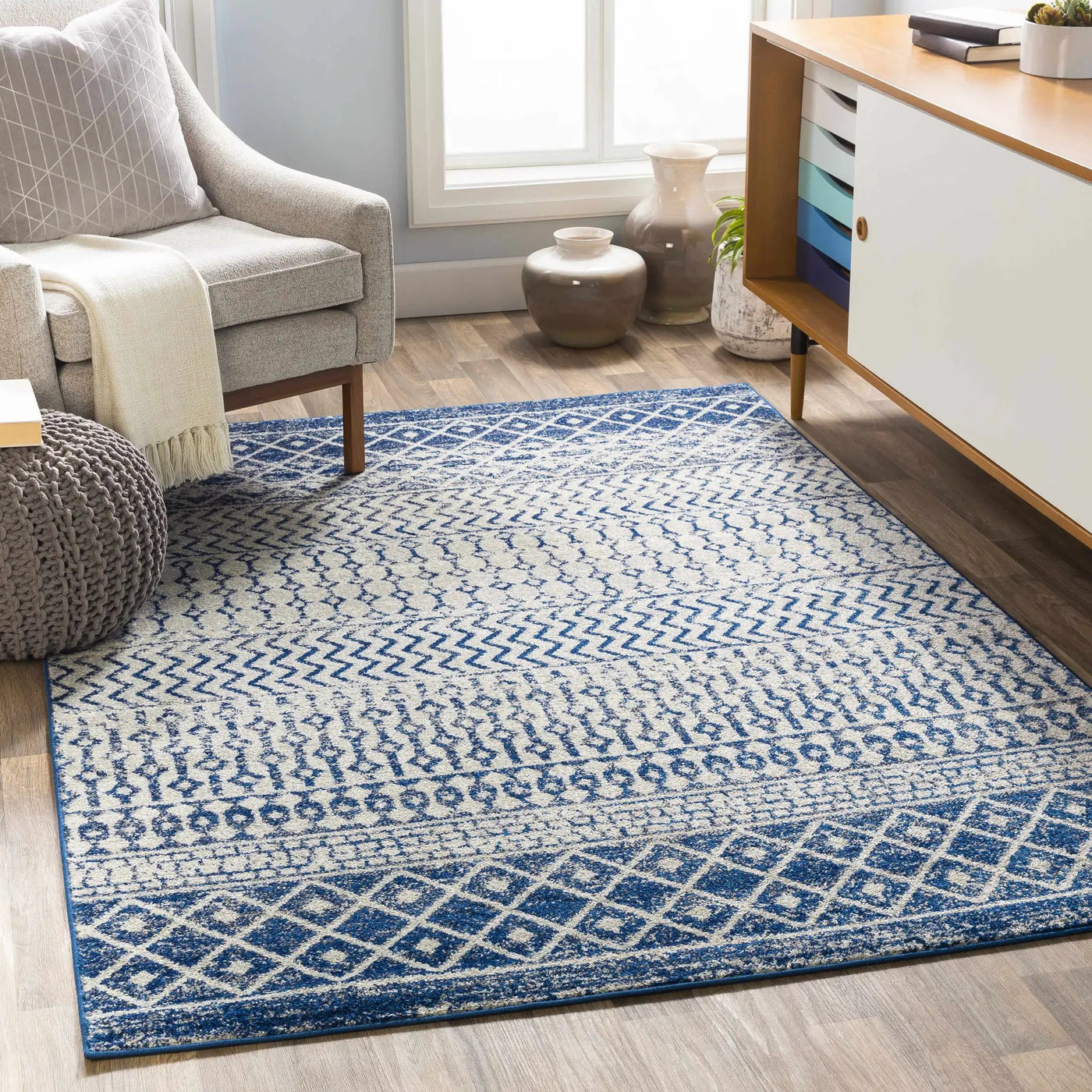 Constantin Blue Area Rug - Clearance by Boutique Rugs