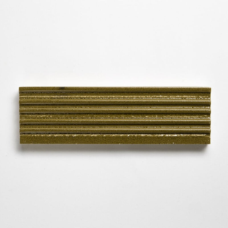 Grove Leather Fluted Glazed Terracotta Tiles 2 1/4x7 9/16 Thin Brick Leather 2x8 Tiles