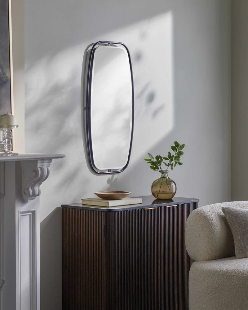 Gautampura Carved Metal Rectangular Mirror - Clearance by Boutique Rugs