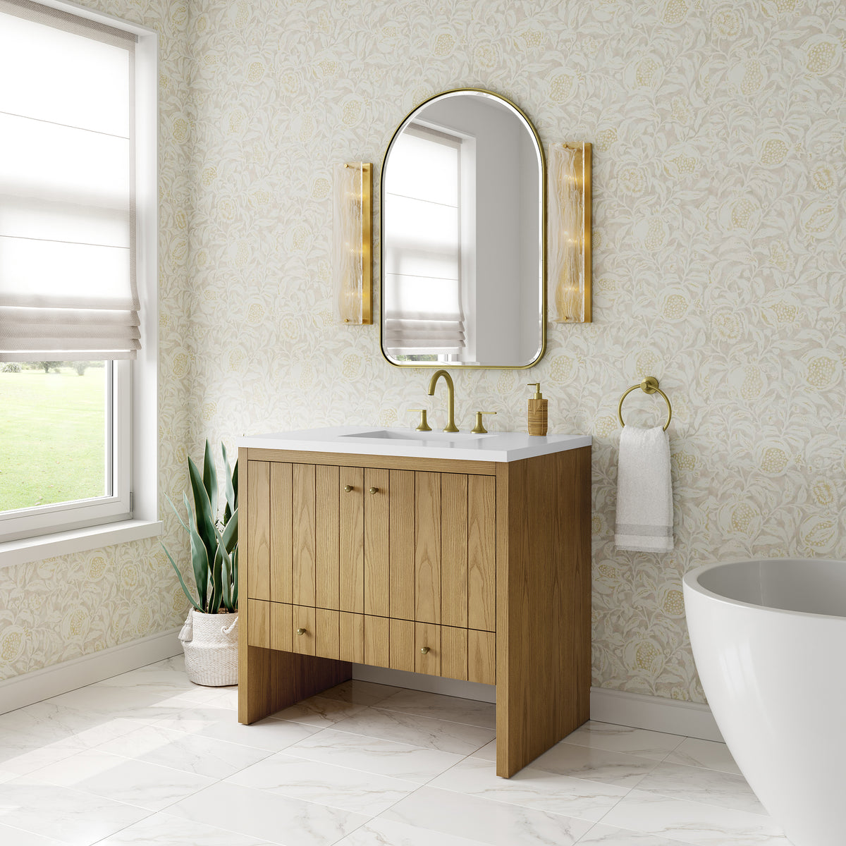 James Martin Hudson 36" Single Bathroom Vanity, Light Natural Oak, view 30